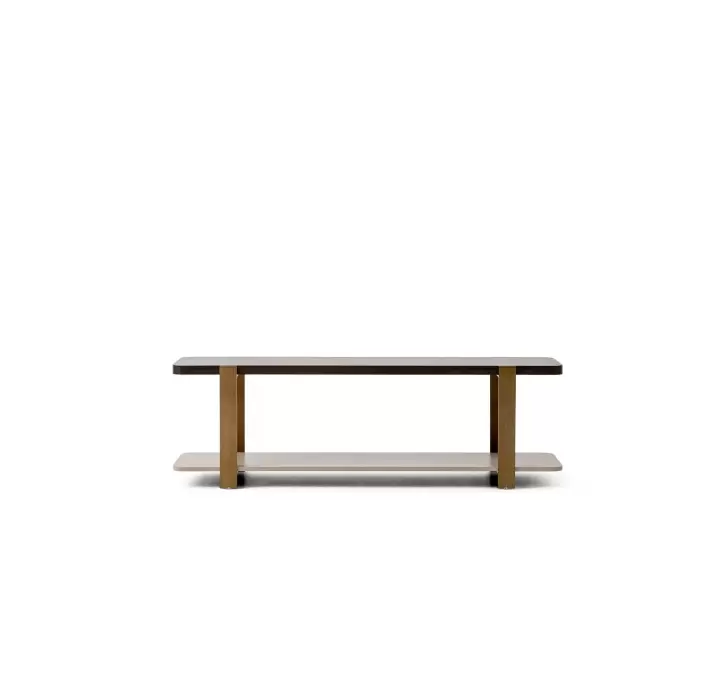 Стеллаж прямой HANNA BOOKCASE BRASS WALNUT 3  160X37X50 СМ. (NRM05821)