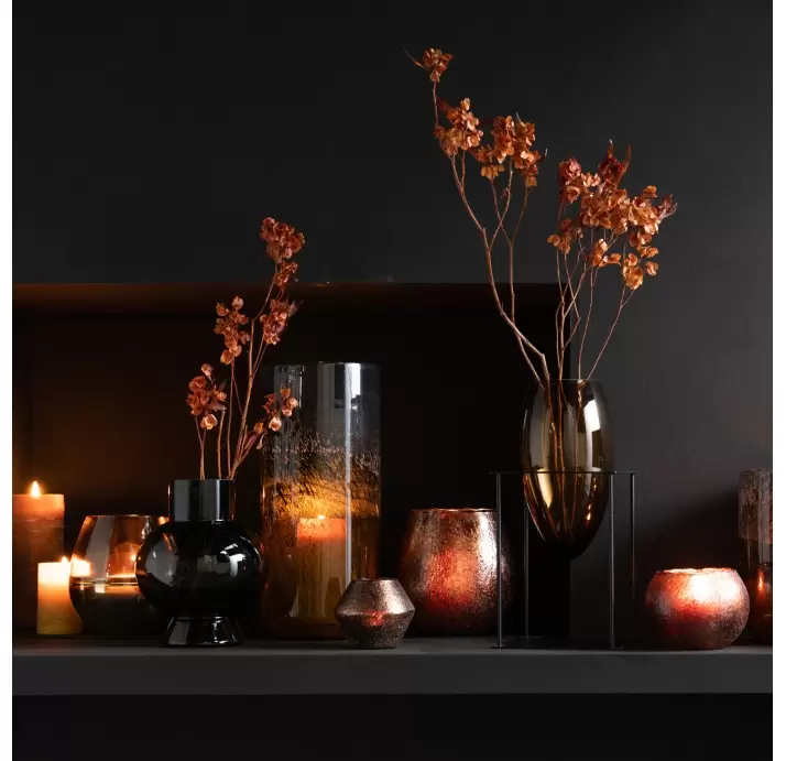 Ваза настольная BLACK VASE 18X18X22 СМ. (NRM06146)
