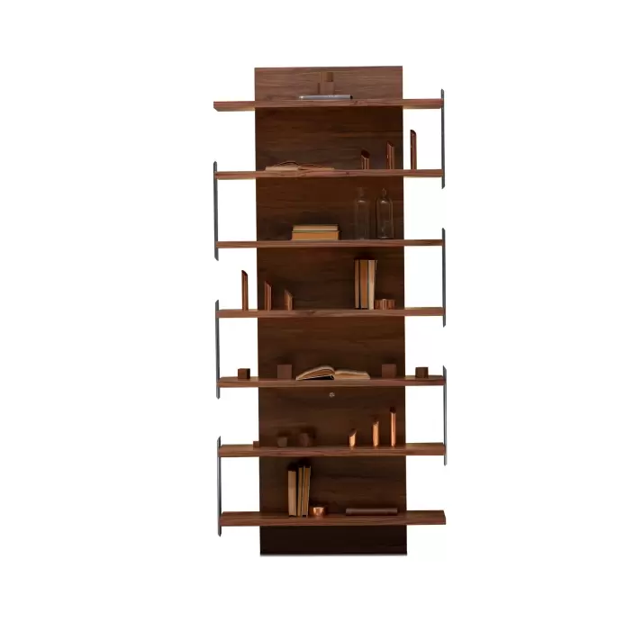 Стеллаж прямой LIMA BOOKCASE Natural walnut Natural walnut WALNUT 92X25X198 СМ. (FUG00133)