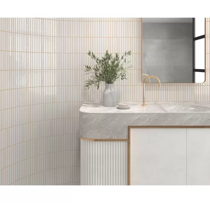 Керамическая плитка KIT-KAT MOSAIC SNOW GLOSSY 11,5X23,1  11,5X23,1X6 (NCR02082)