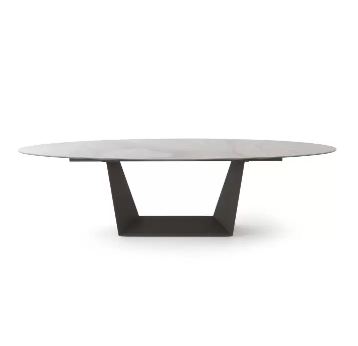 Стол обеденный AVORIO DINING TABLE BROWN GLOSSY GRAY MARBLE  275X110X75 СМ. (NRM06067)
