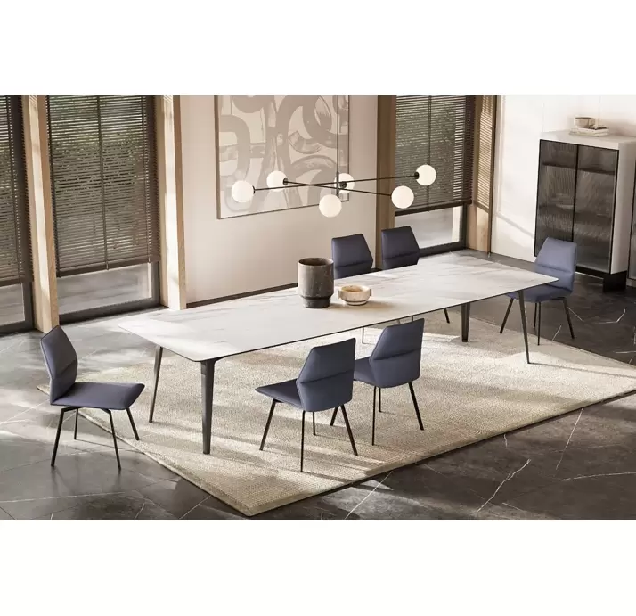 Стол обеденный Porcelain ceramic DINING TABLE BLACK MATT BLACK MARBLE  350X120X76 СМ. (NRM06074)