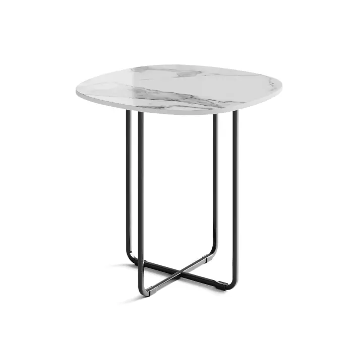 Стол приставной APEX COFFEE TABLE BLACK MARBLE EFFECT GLOSSY BIANCO STATUARIO  50X50X47 СМ. (NRM0071