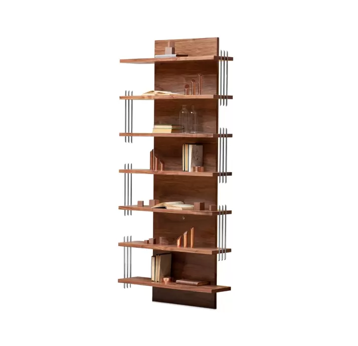 Стеллаж прямой LIMA BOOKCASE Natural walnut Natural walnut WALNUT 92X25X198 СМ. (FUG00133)