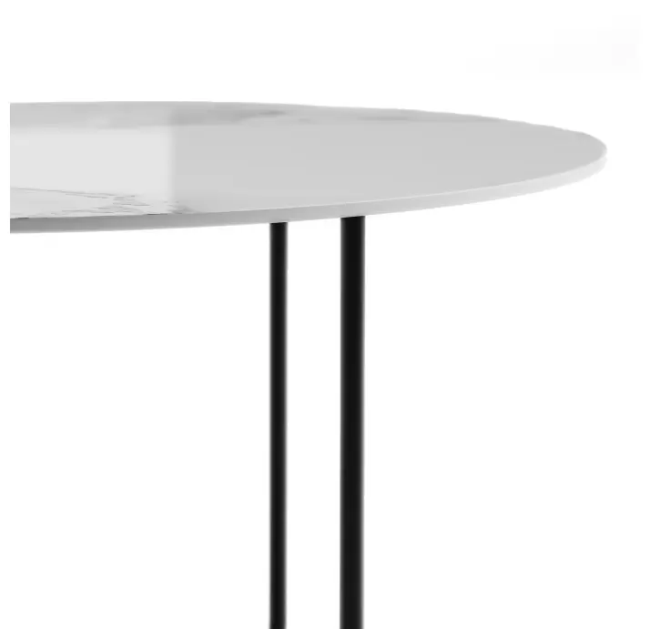 Стол журнальный PARADISO COFFEE TABLE NERO MARBLE EFFECT GLOSSY BIANCO STATUARIO  60X60X33 СМ. (NRM0