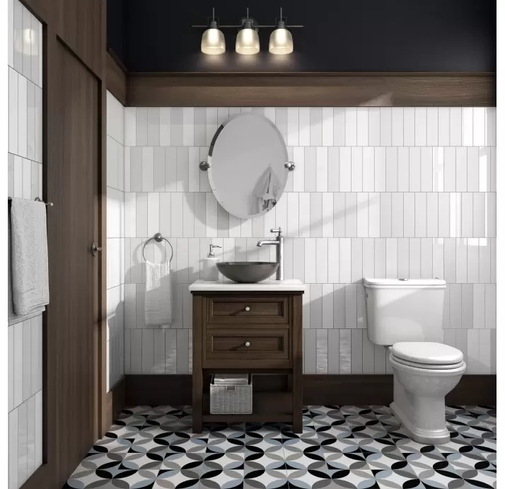 Керамическая плитка FLAT WHITE MATT 7.5X30  7,5X30X8 (NCR02034)