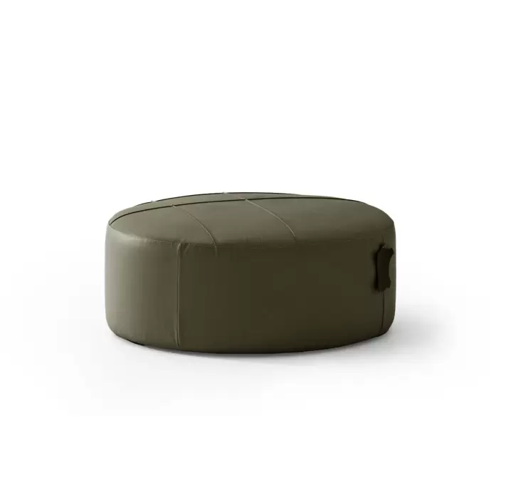 Пуф RAGAZZO POUF 80X80X35 см. Naturel leather GREEN (NRM05937)