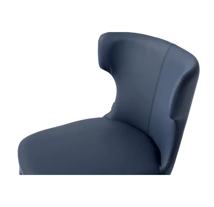 Стул интерьерный OVAL CHAIR Leather Blue  Синий (NRM05751)