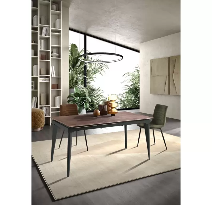 Стол обеденный AUSTRI DINING TABLE BLACK TEAK CERAMIC  240X90X75 СМ. (NRM00529)