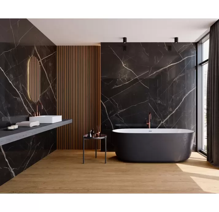 Крупноформатная плита CALACATA BLACK PU. 120X278 5,6 Черный 278X120X5,6 (NCR00371)