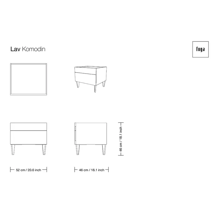 Тумба прикроватная LAV NIGHTSTAND / / / 62X46X46 СМ. (FUG00100)