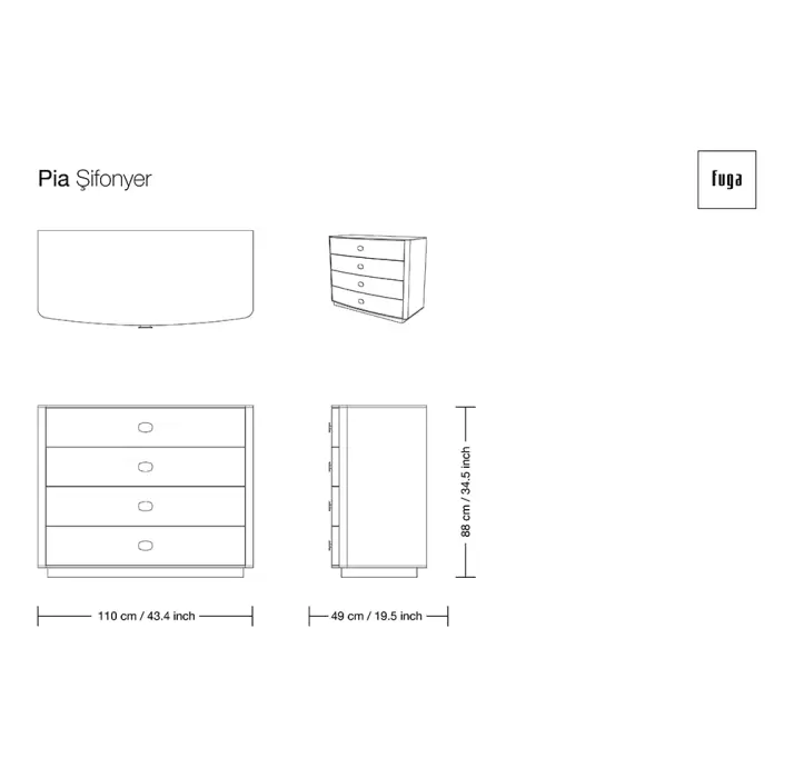 Комод PIA DRESSER / / / 110X49X88 СМ. (FUG00109)