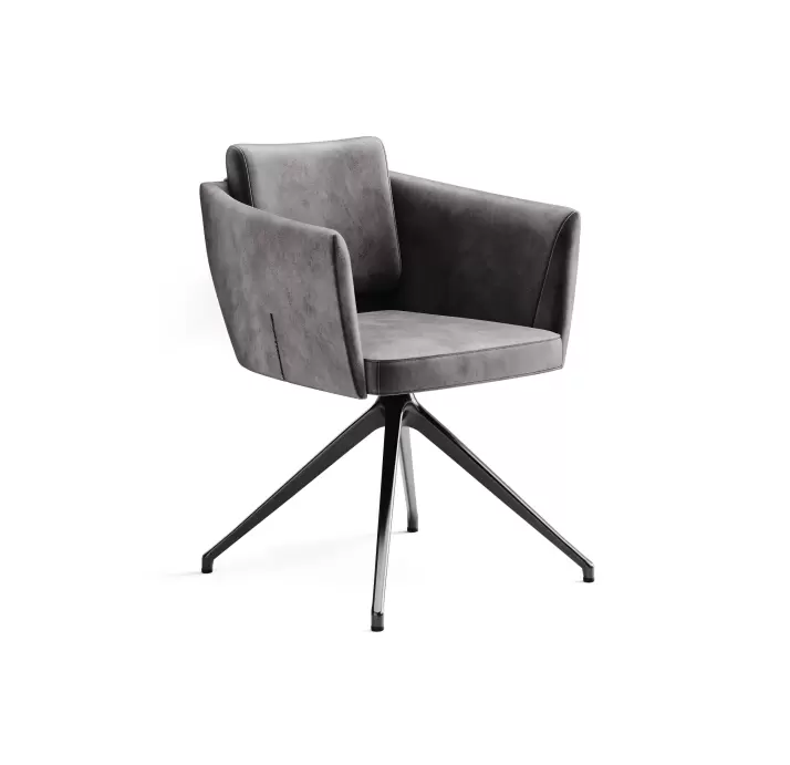 Стул крутящийся ALVA SWIVEL CHAIR DIVA ANTHRACITE  F101BLACK (ROM04058)