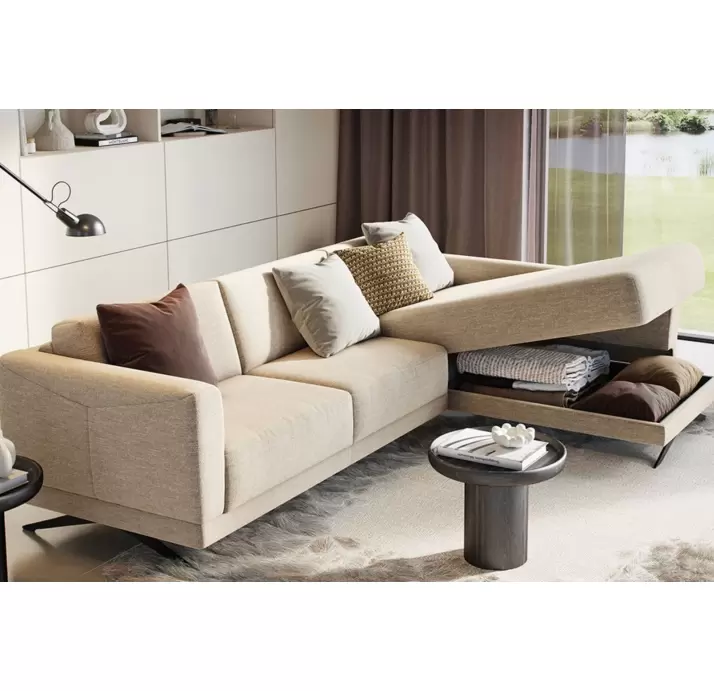 Диван NUBO B100-265-205S/57/LUANDO SILVER/FORMATEX/01BL BLACK/Se