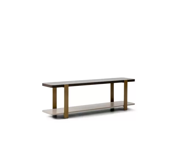 Стеллаж прямой HANNA BOOKCASE BRASS WALNUT 3  160X37X50 СМ. (NRM05821)