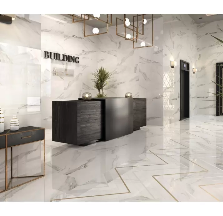 Керамическая плитка RODAPIE CALACATTA SUPERWHITE SATIN 9,5X60  9,5X60X9 (NCR02346)