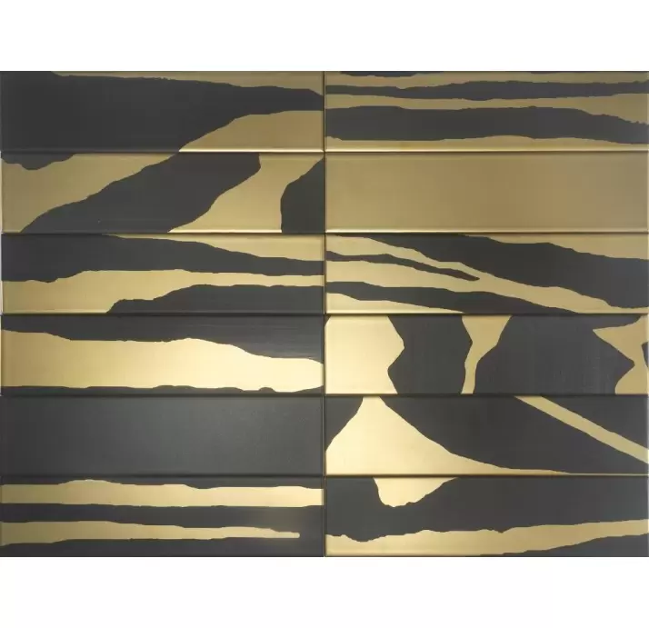 Керамическая плитка FLAT SAVANNAH BLACK & GOLD 7.5X30  7,5X30X8 (NCR02037)