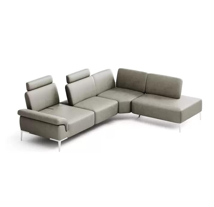 Диван WAVE B100-300-240T/58/KENIA SMOKE/BULTEX/01BR BRUSHED/E,E