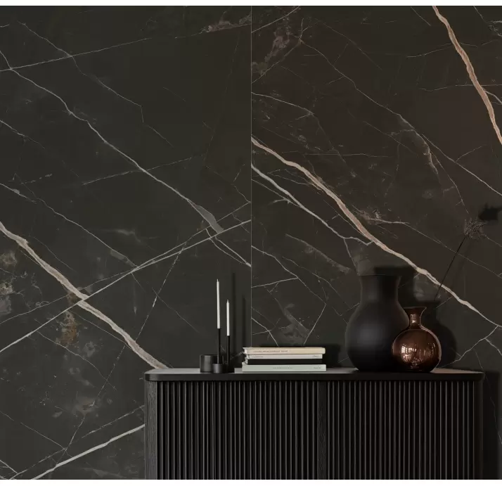 Крупноформатная плита CALACATA BLACK PU. 120X278 5,6 Черный 278X120X5,6 (NCR00371)