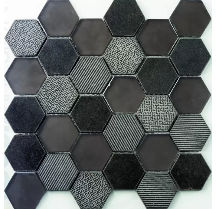 Стеклянная мозаика MUSA EXAGONO NEGRO Разноцветный 26X27X (NCR01199)