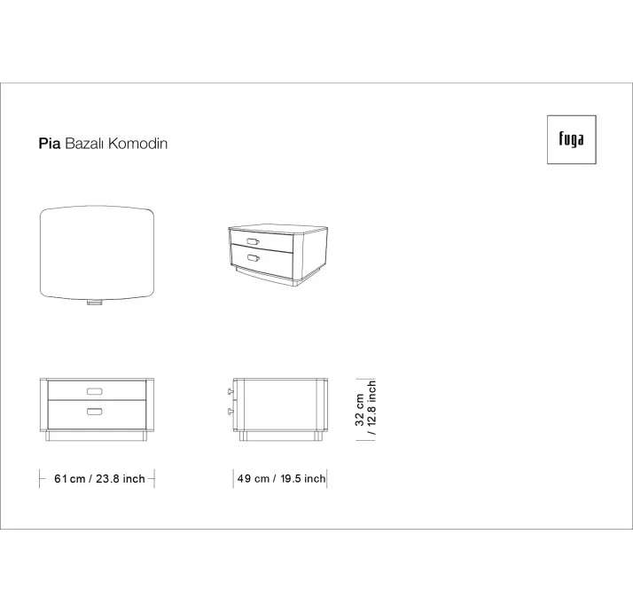 Тумба прикроватная PIA NIGHTSTAND / / / 61X49X32 СМ. (FUG00098)