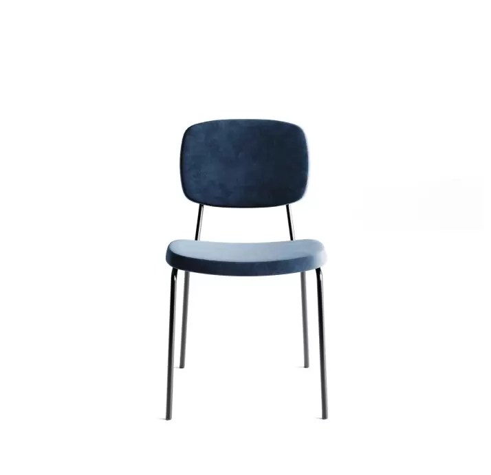 Стул интерьерный PASTEL CHAIR TESSUTO AMBER BLUE BLACK FRAME Черный (NRM00906)