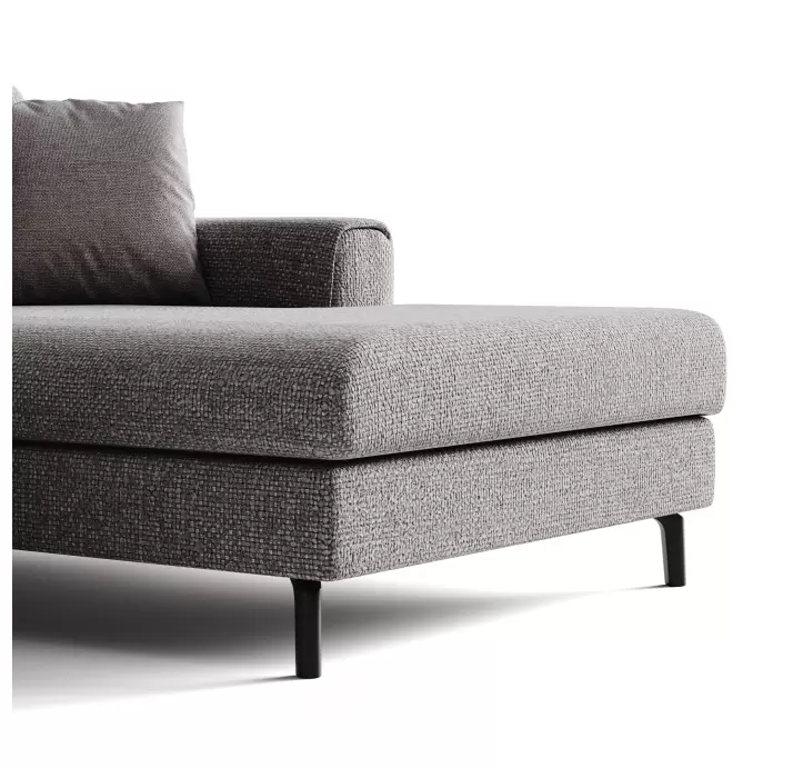 Диван FONTANE B100-300-167L/WEMBLEY PERLE/BULTEX/01 BLACK/