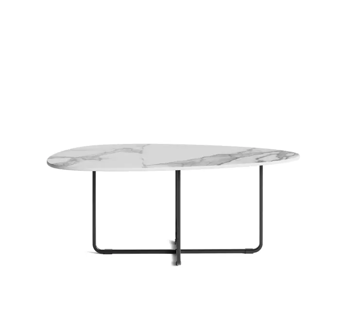 Стол журнальный APEX COFFEE TABLE BLACK MARBLE EFFECT GLOSSY BIANCO STATUARIO  90X50X35 СМ. (NRM0072