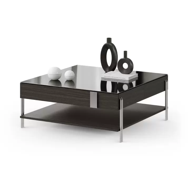 Стол журнальный INKA COFFEE TABLE Anthracite Walnut Veneer Mirror plain  106X103X44 СМ. (FUG00216)