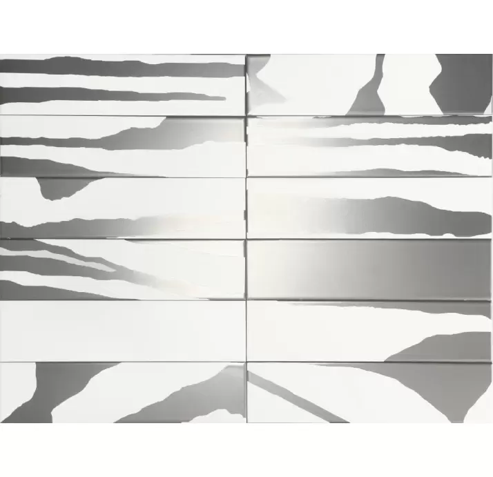 Керамическая плитка FLAT SAVANNAH WHITE & SILVER 7.5X30  7,5X30X8 (NCR02040)