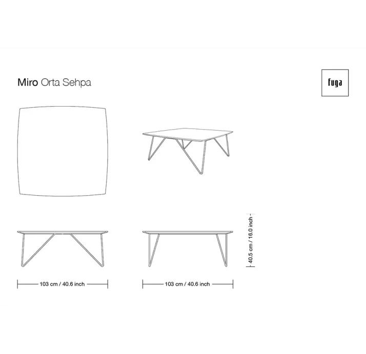 Стол журнальный MIRO COFFEE TABLE Glossy metal Natural Marquetry  103X103X41,5 СМ. (FUG00217)